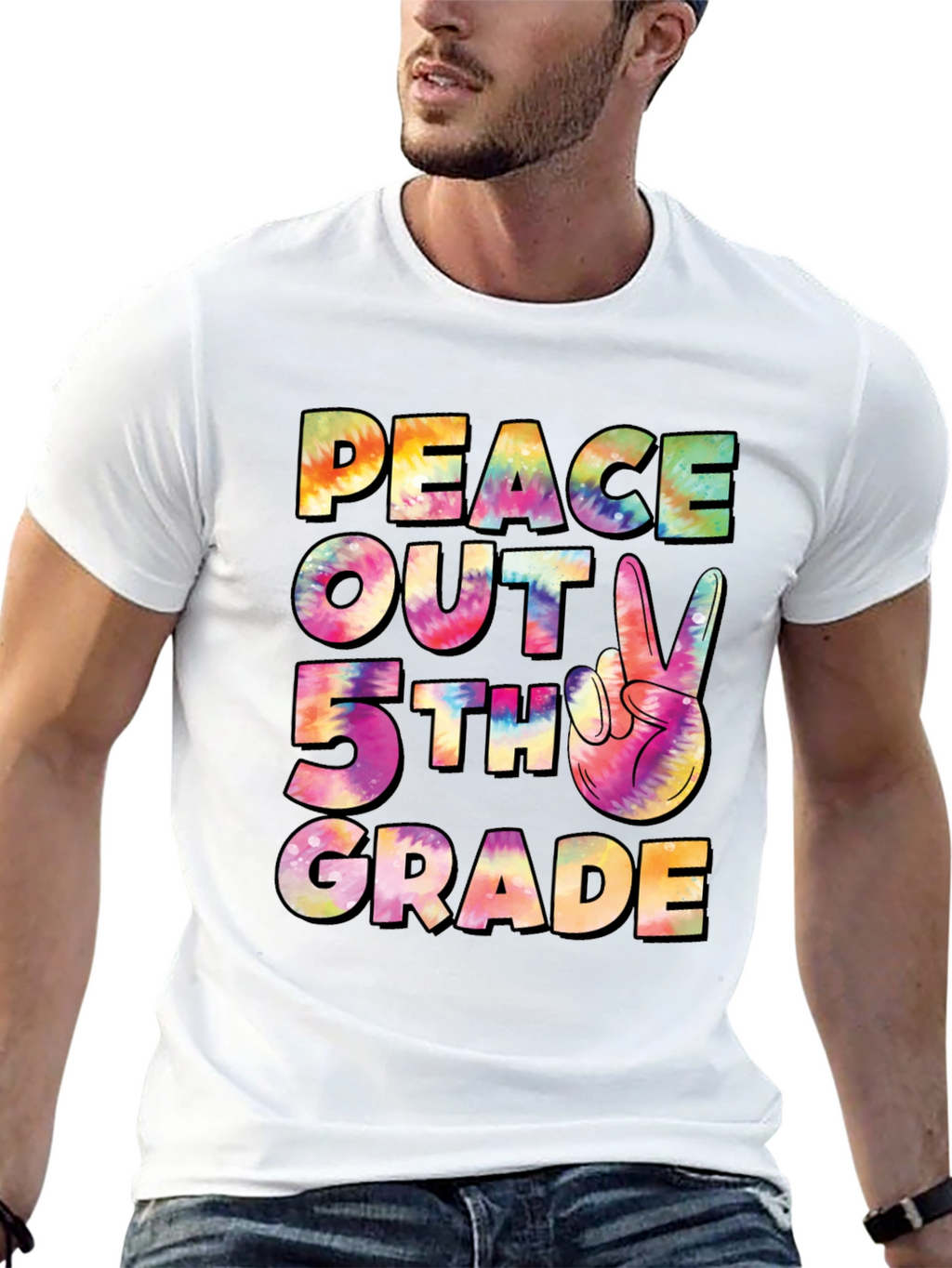 Peace Out 5th Grade Tie-Dye T-Shirt