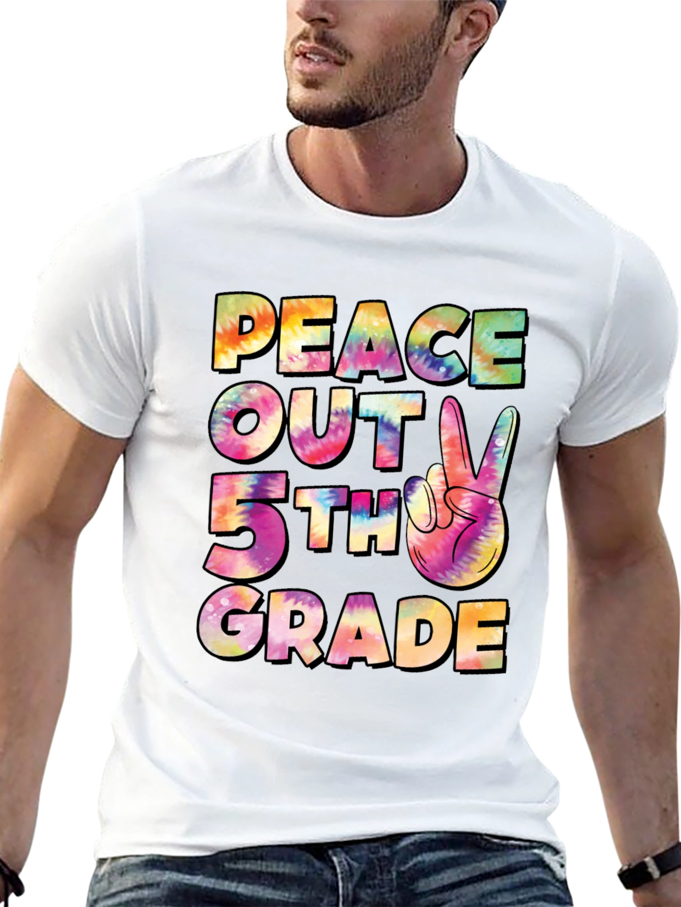 Peace Out 5th Grade Tie-Dye T-Shirt