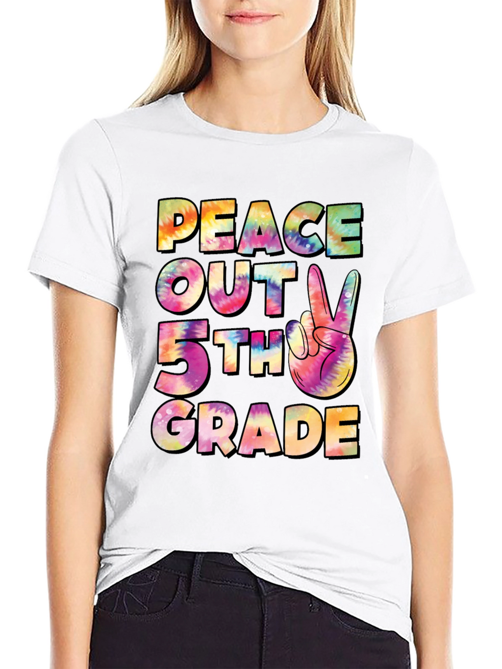 Peace Out 5th Grade Tie-Dye T-Shirt