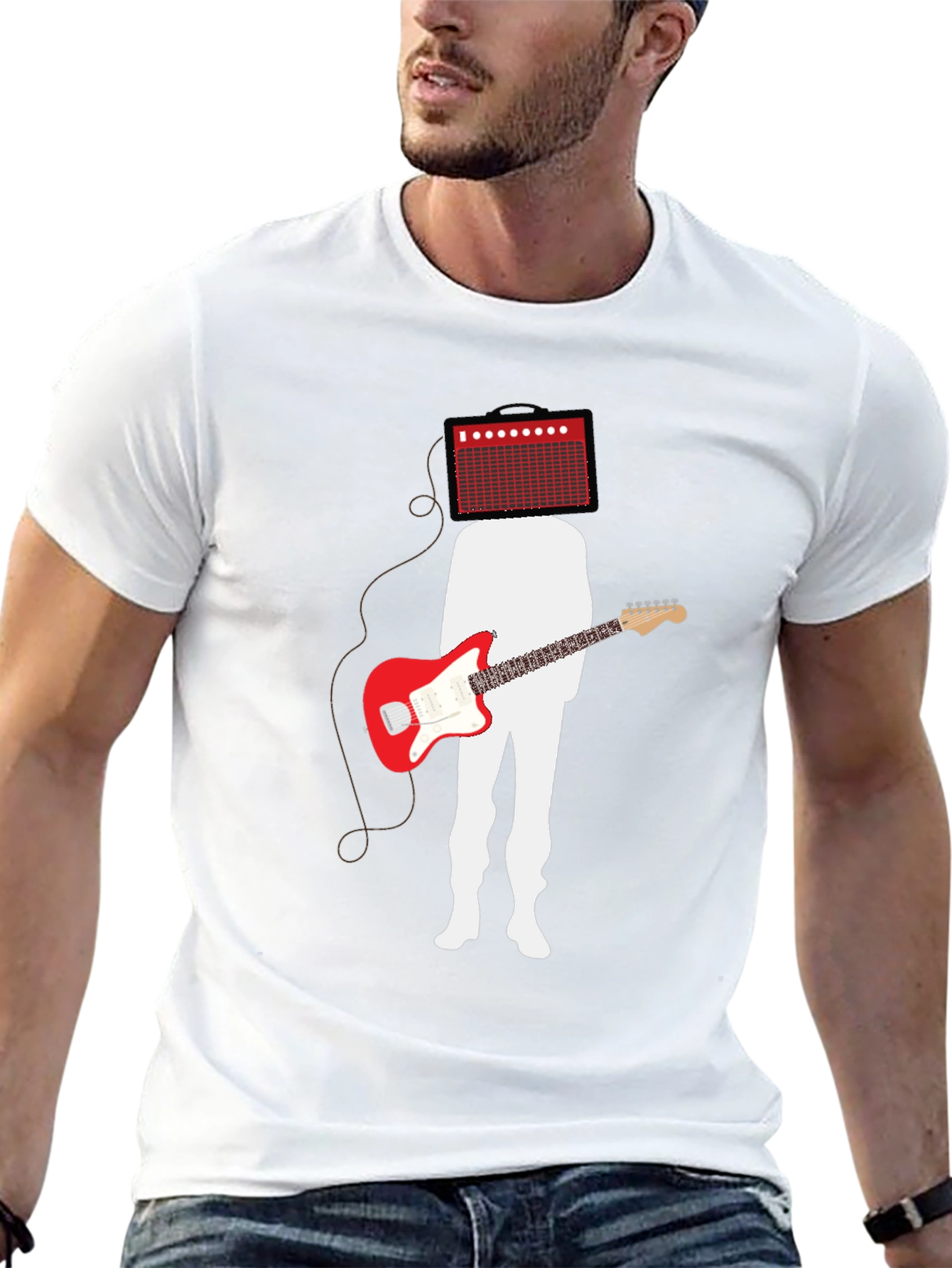 Amp Head Guitar Player Black T-Shirt
