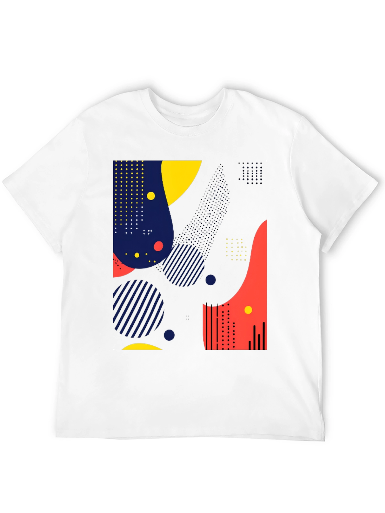 Abstract Geometric Design Black T-Shirt