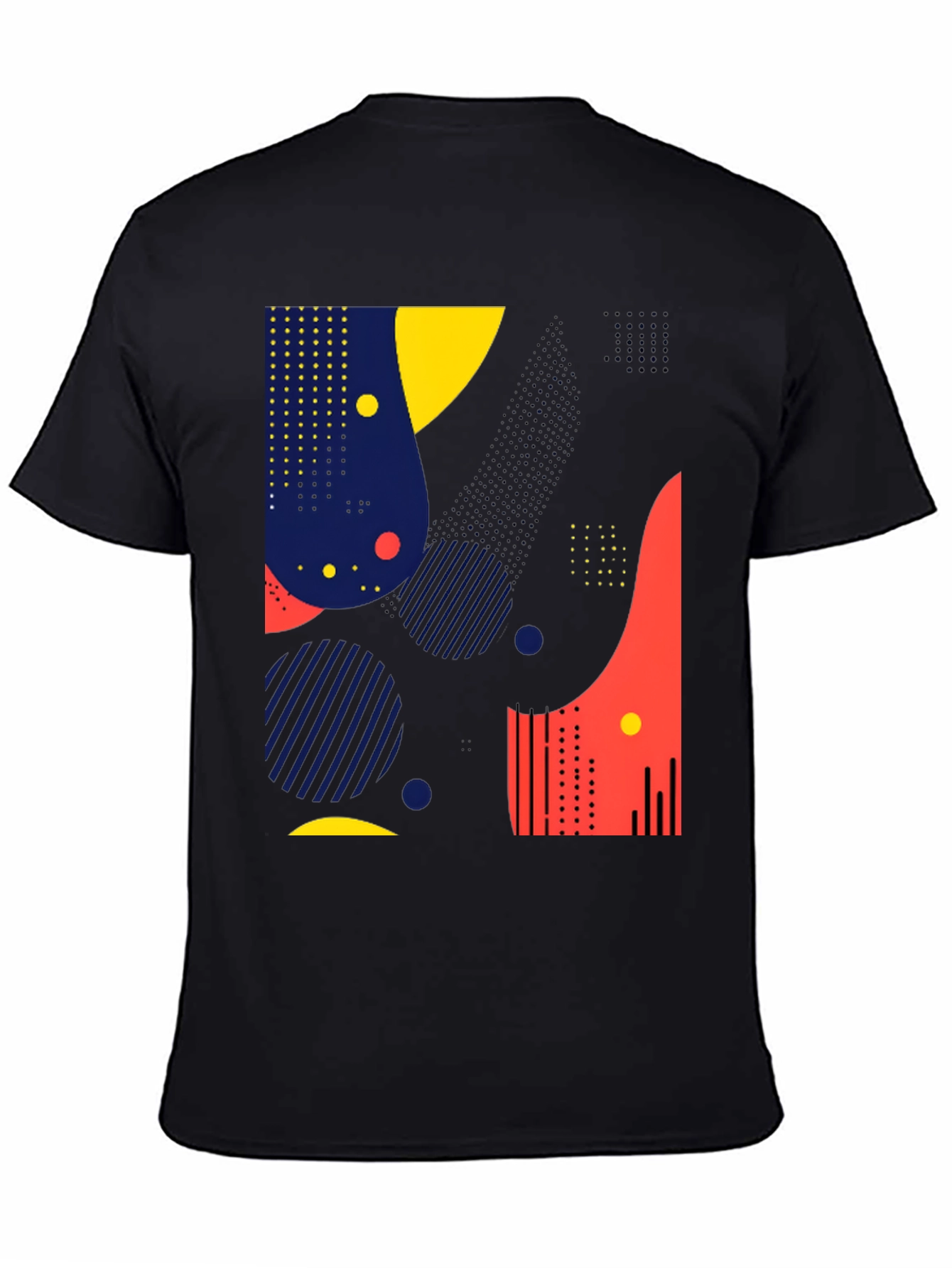 Abstract Geometric Design Black T-Shirt