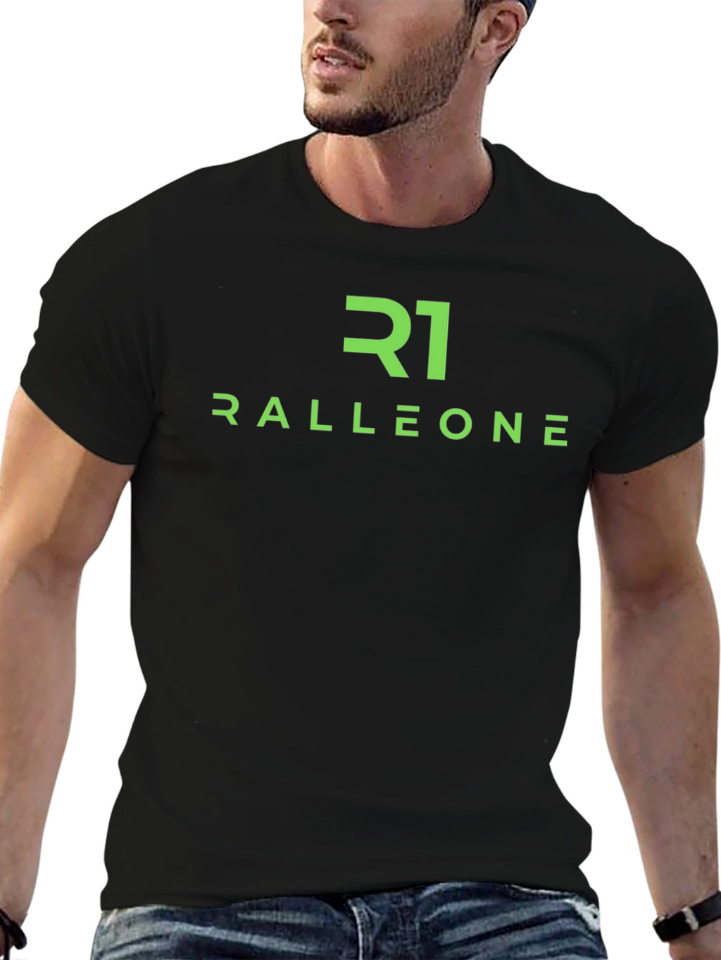 Ralleone R1 Graphic T-Shirt - Premium Black Tee
