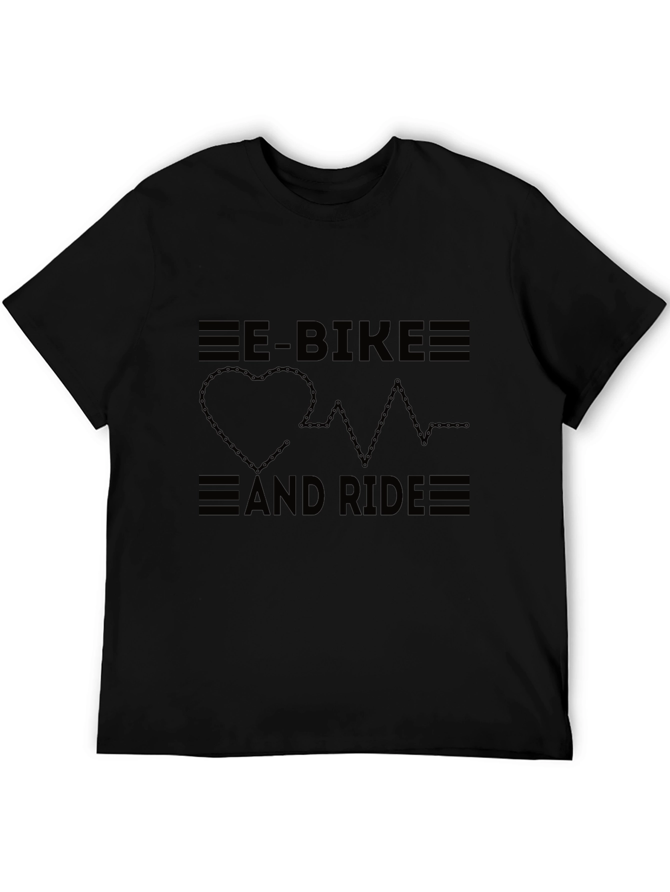 E-Bike & Ride Graphic Tee - Black Stylish Comfortable