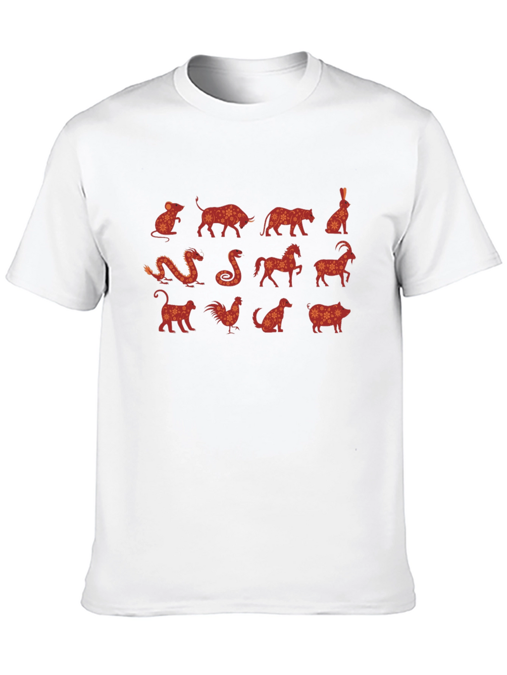Chinese Zodiac Animals Graphic T-Shirt