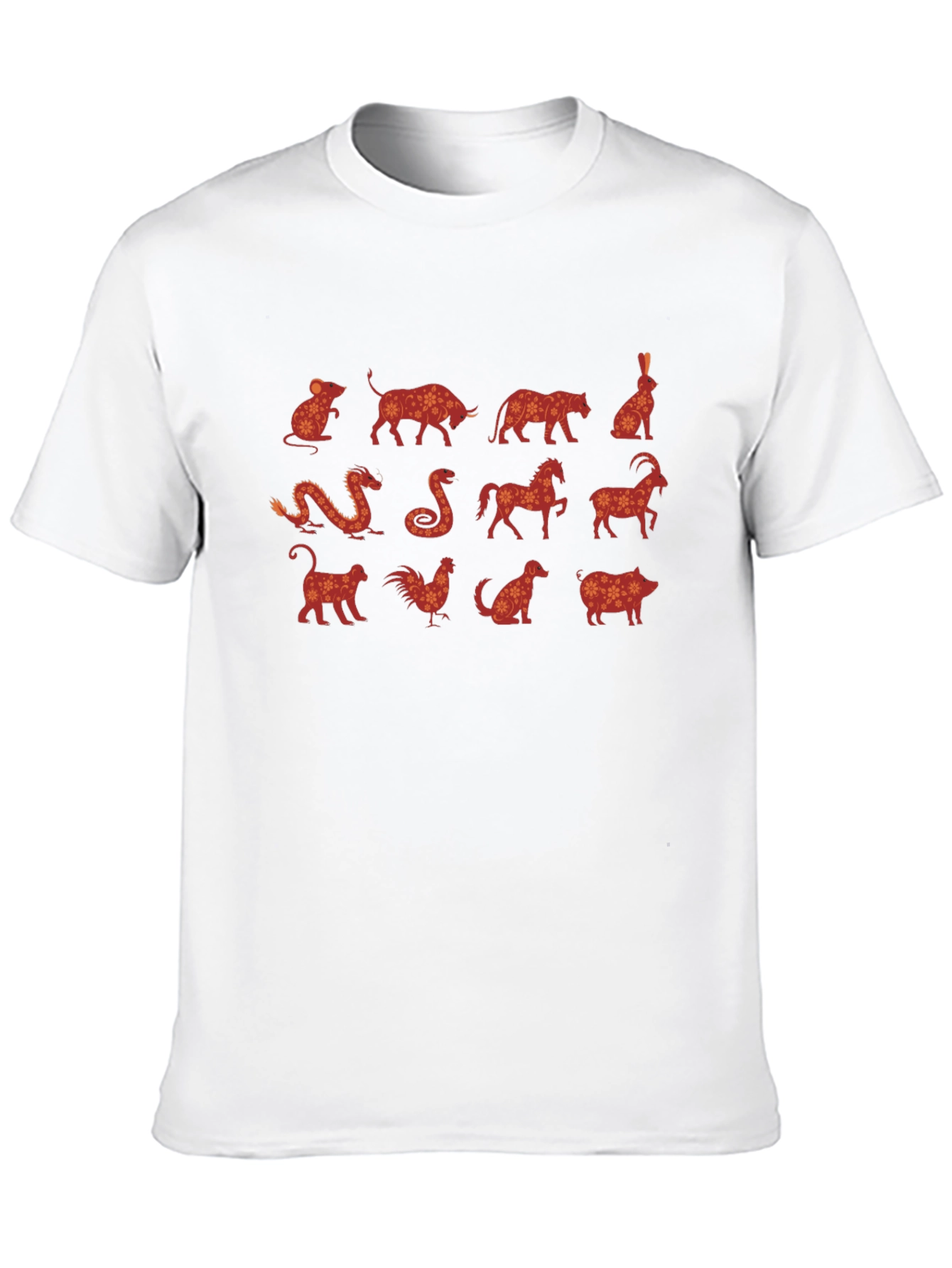 Chinese Zodiac Animals Graphic T-Shirt