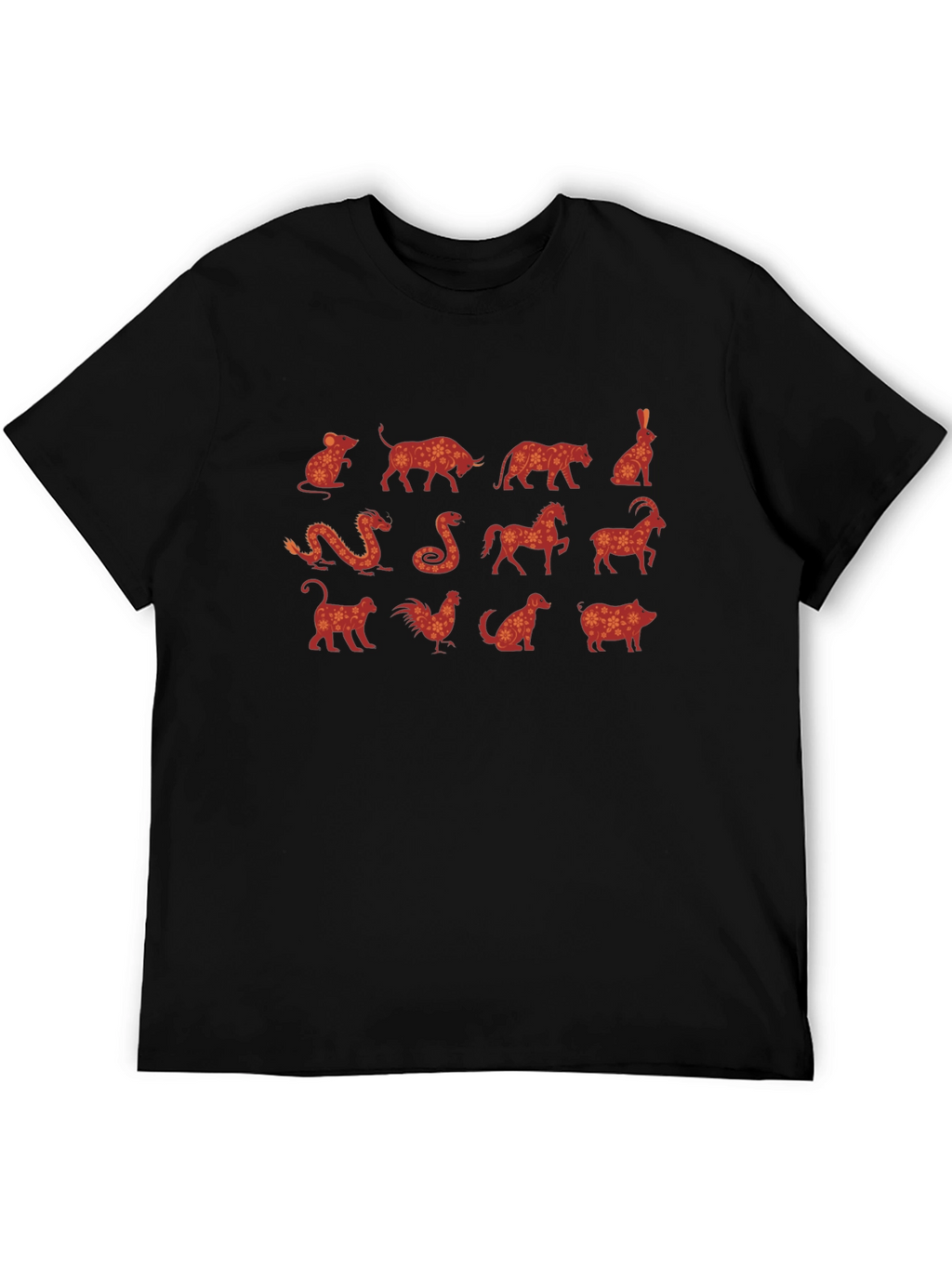 Chinese Zodiac Animals Graphic T-Shirt