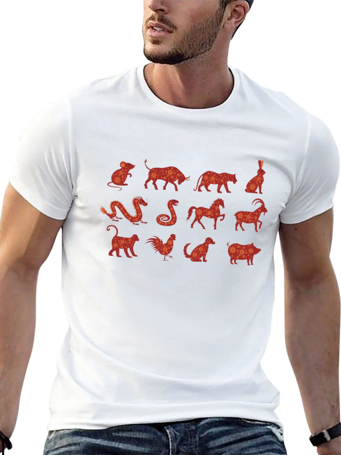 Chinese Zodiac Animals Graphic T-Shirt