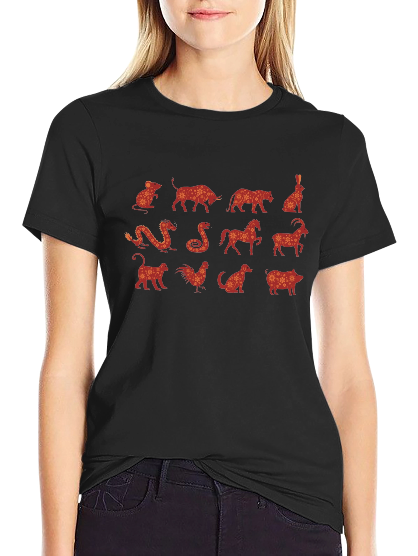 Chinese Zodiac Animals Graphic T-Shirt