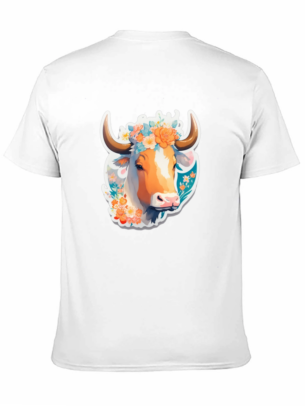 Floral Cow Graphic Tee - Unique Design