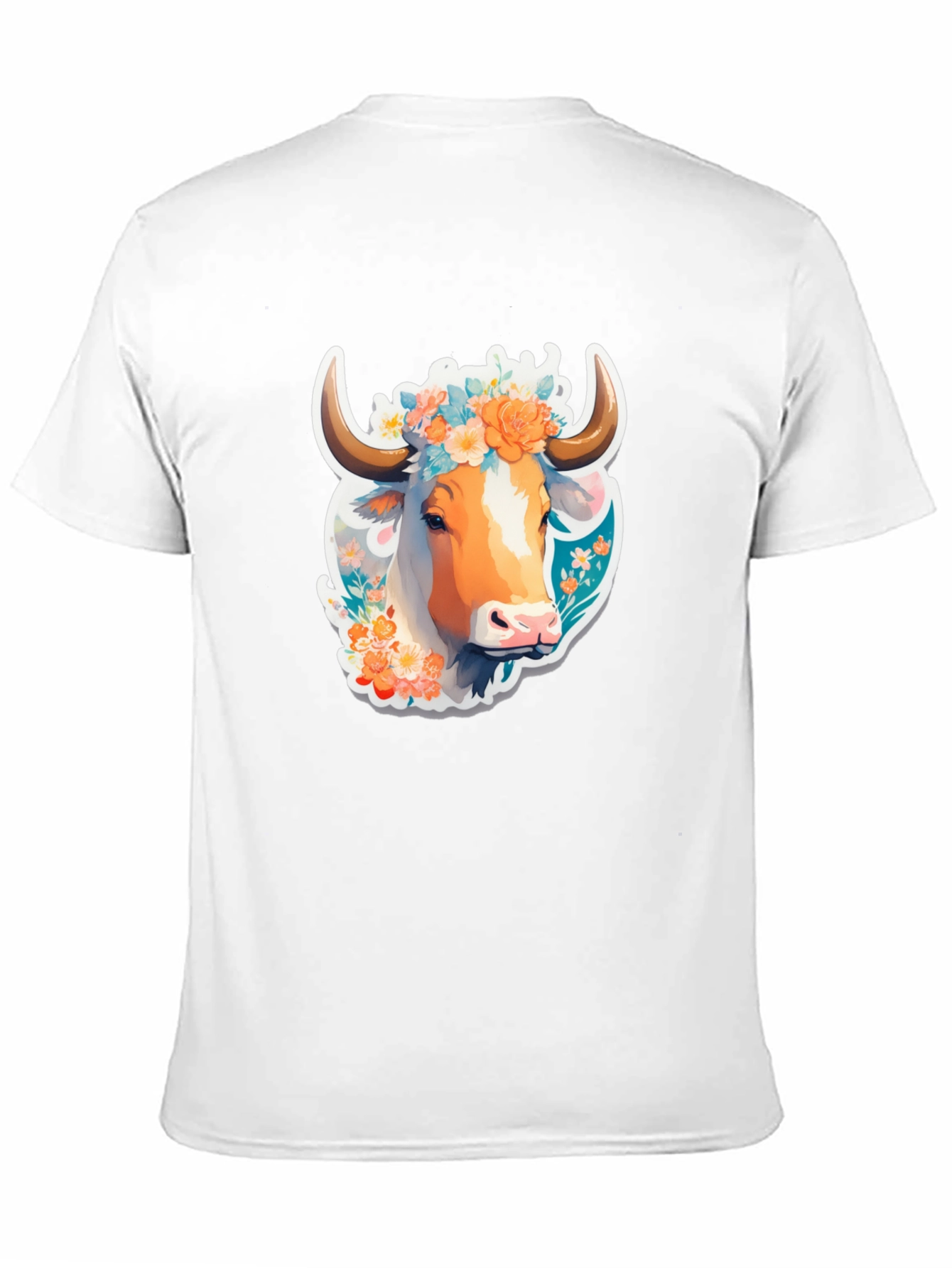 Floral Cow Graphic Tee - Unique Design