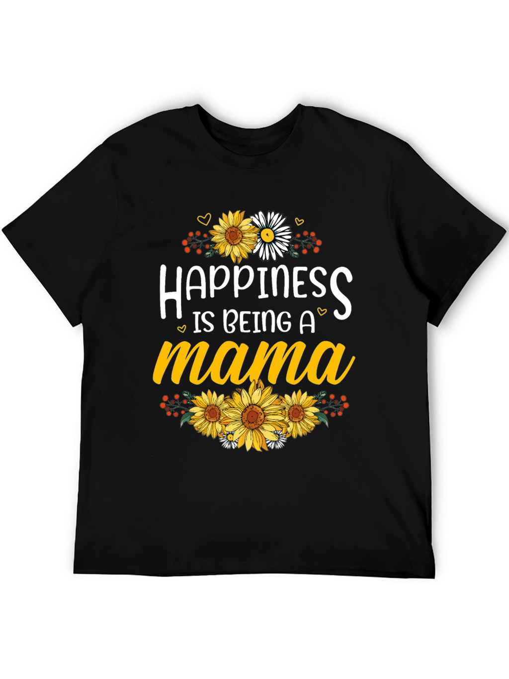 Happiness is Being A Mama Sunflower Graphic Tee