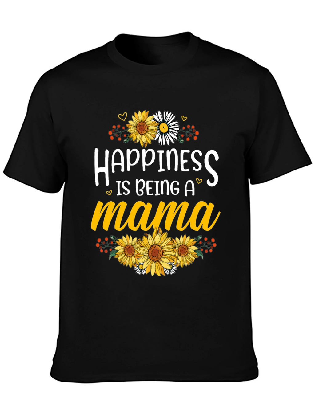 Happiness is Being A Mama Sunflower Graphic Tee
