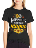 Happiness is Being A Mama Sunflower Graphic Tee