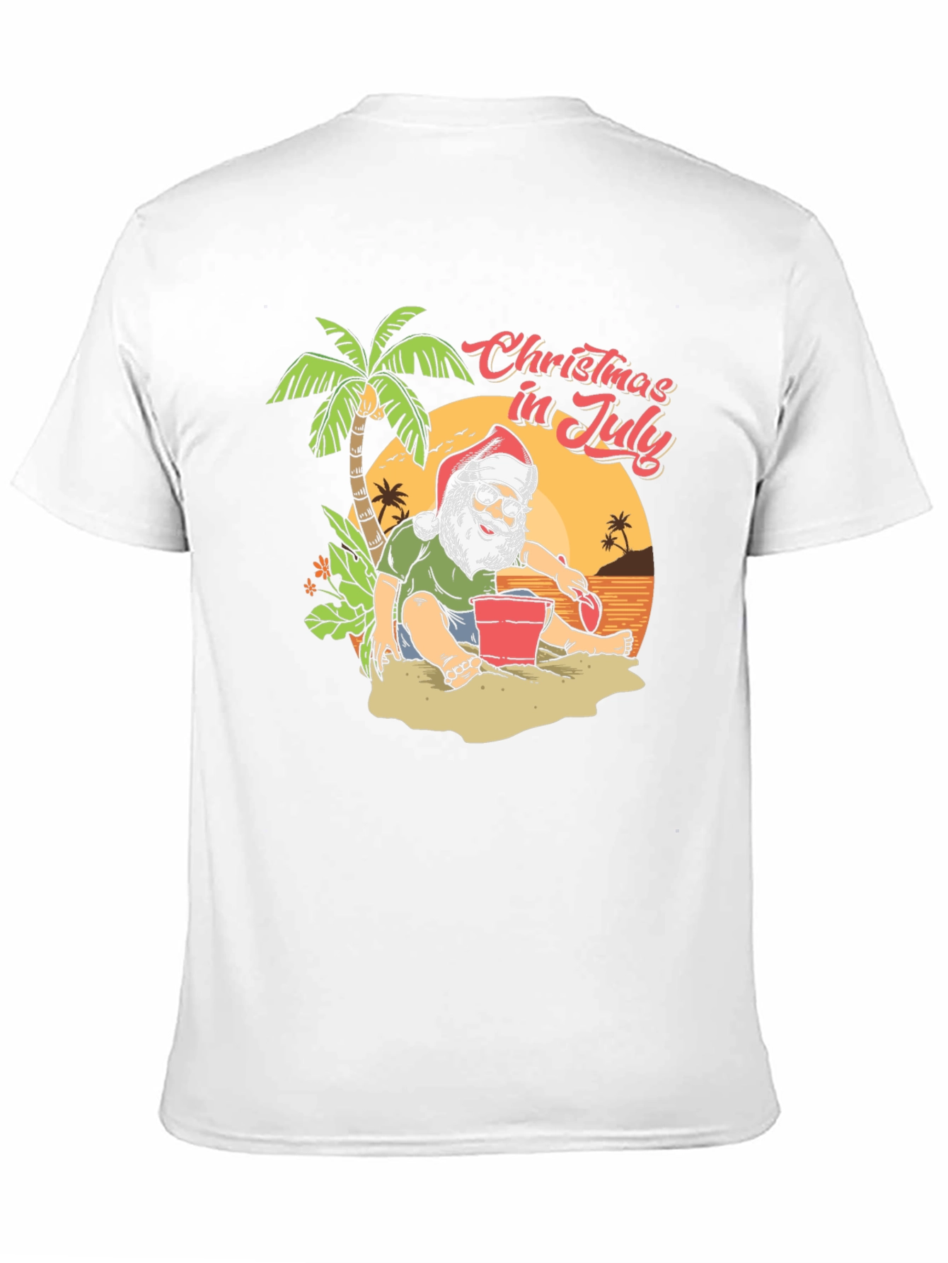 Christmas in July T-Shirt - Santa on Beach