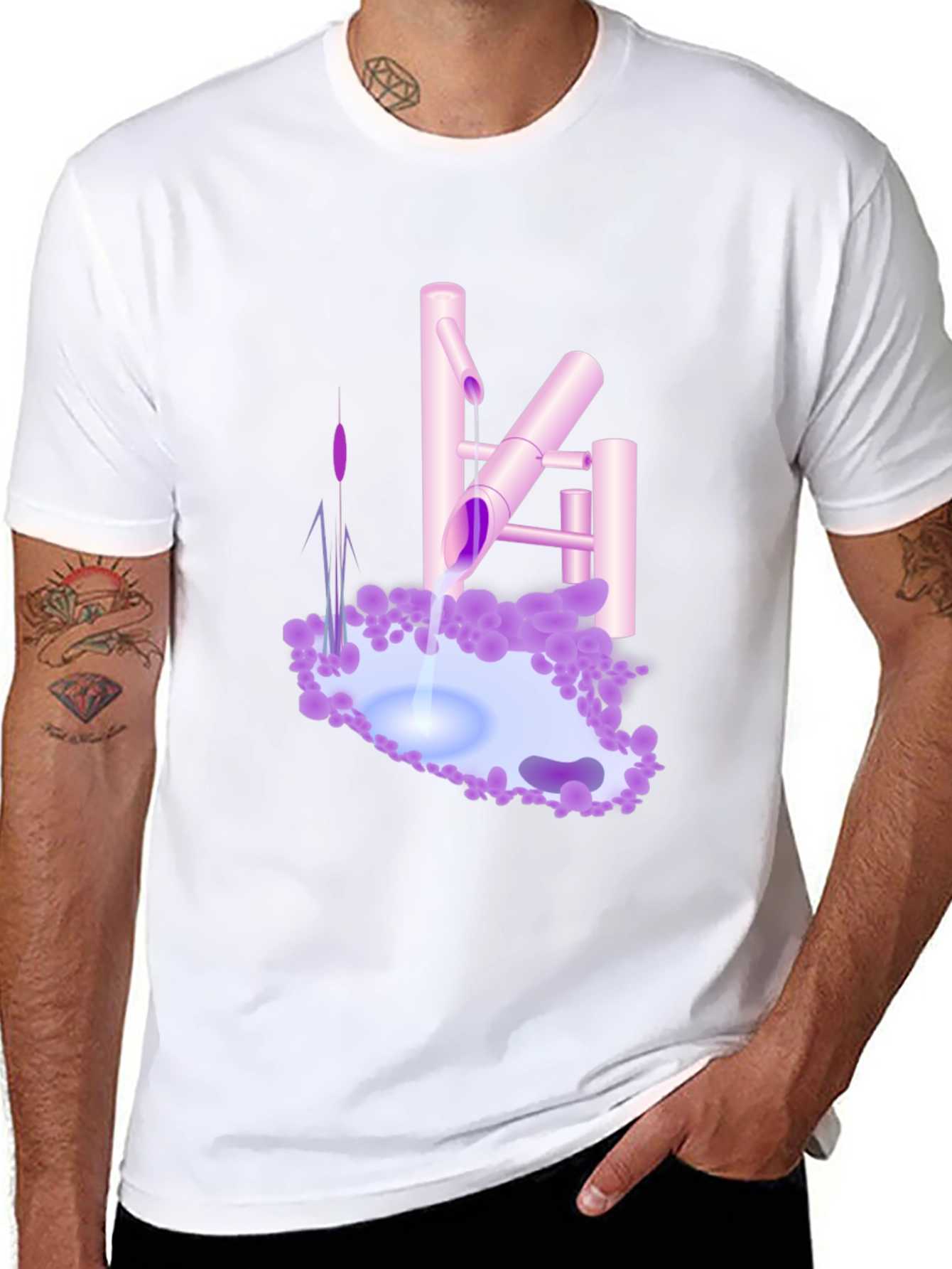 Zen Garden Tee - Tranquil Water Feature
