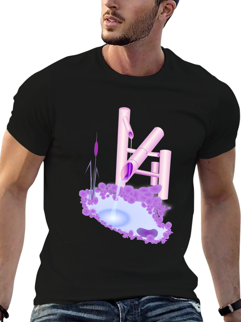 Zen Garden Tee - Tranquil Water Feature