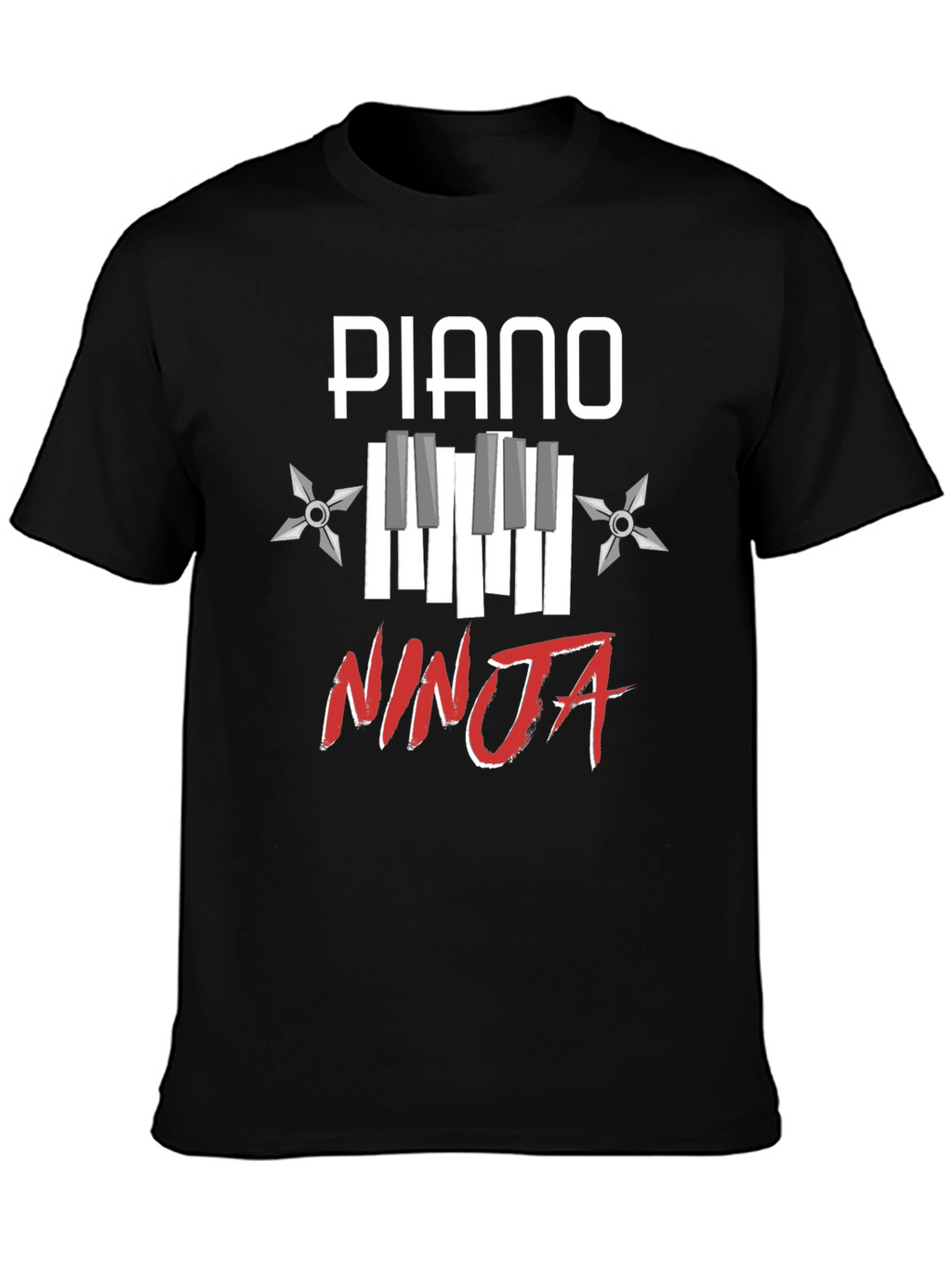 Piano Ninja Graphic Tee - Music Lover Shirt