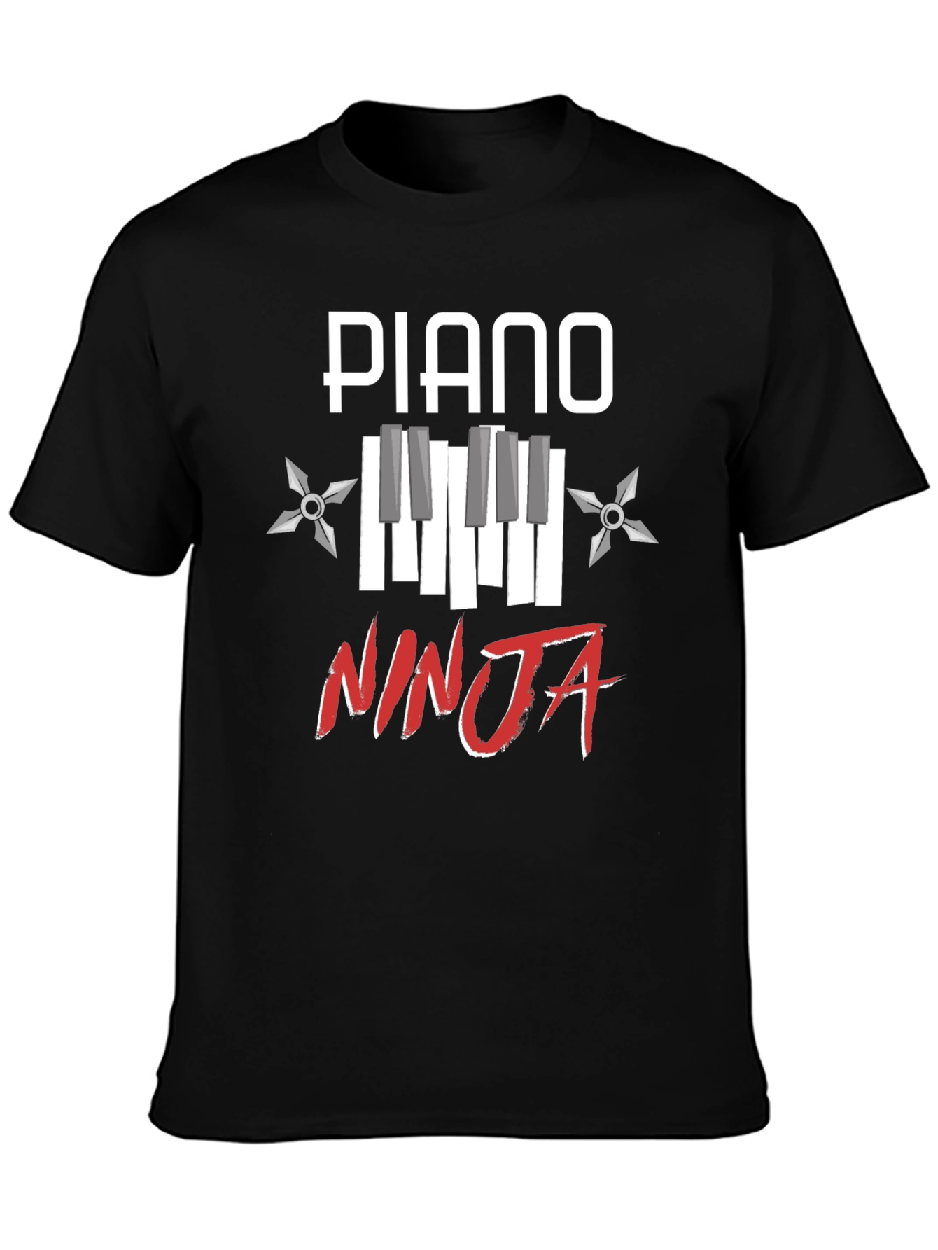 Piano Ninja Graphic Tee - Music Lover Shirt