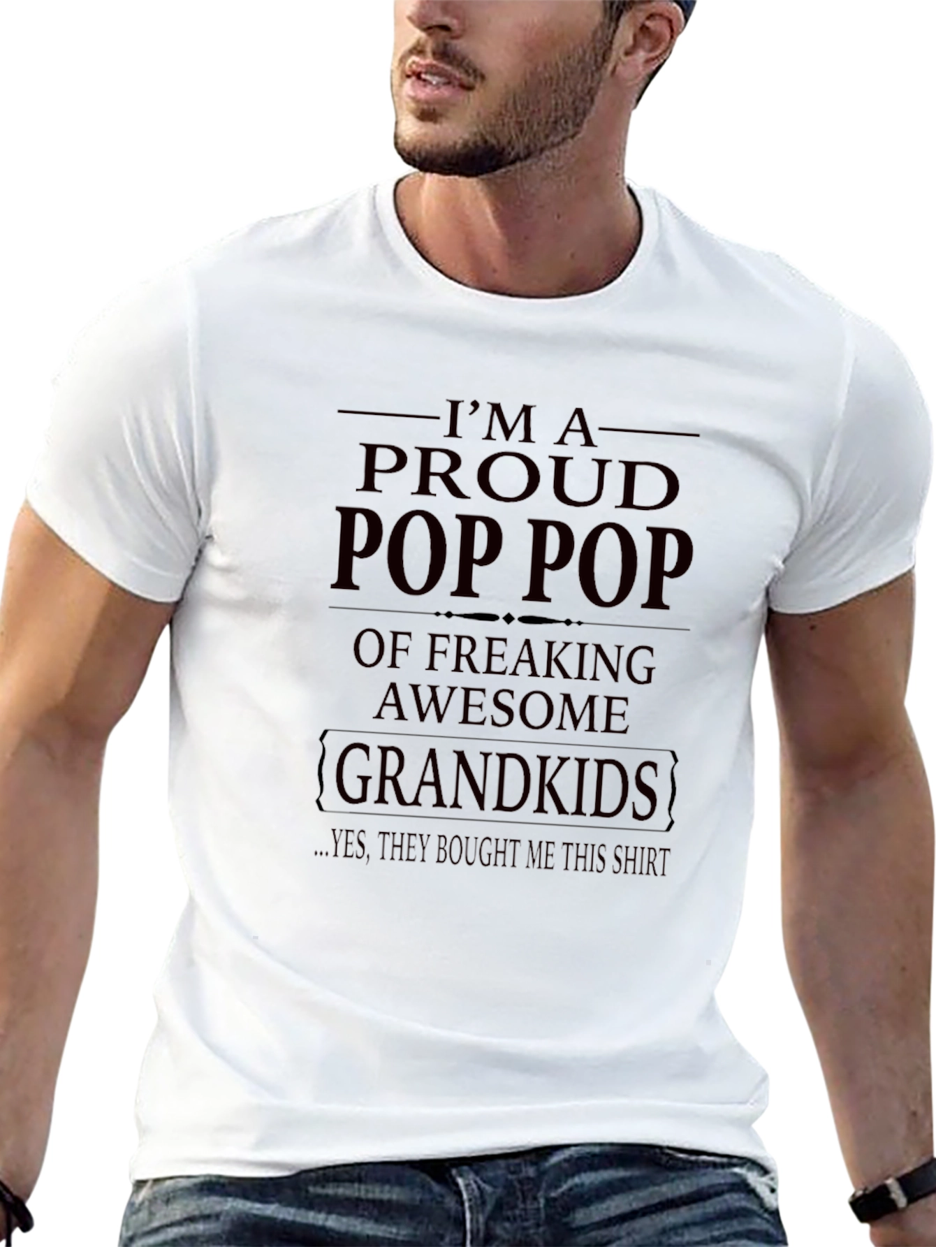 Proud Pop Pop T-Shirt - Awesome Grandkids Gift