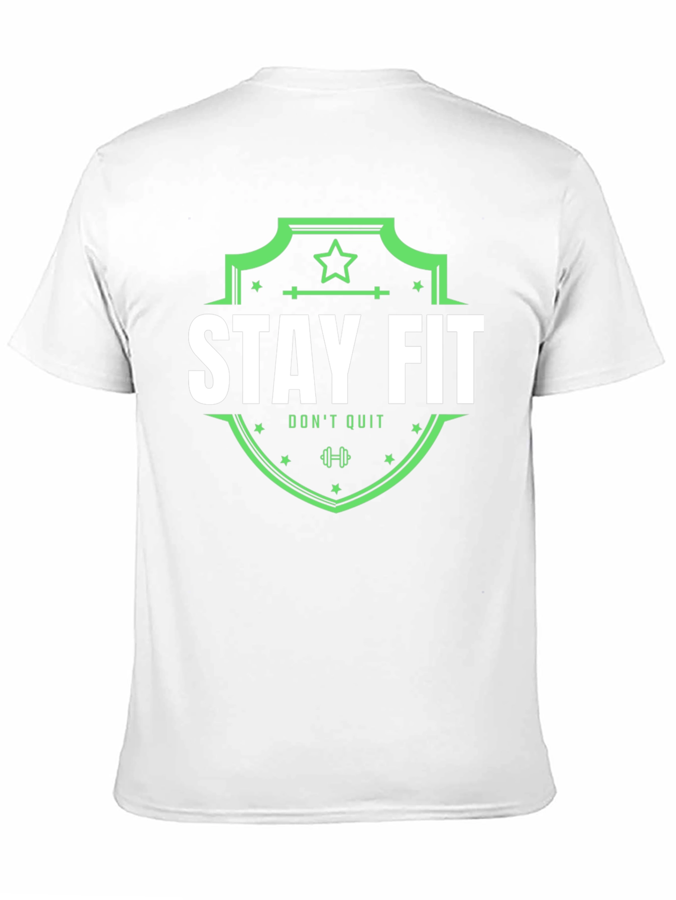 Stay Fit Graphic Tee - Black Cotton T-Shirt
