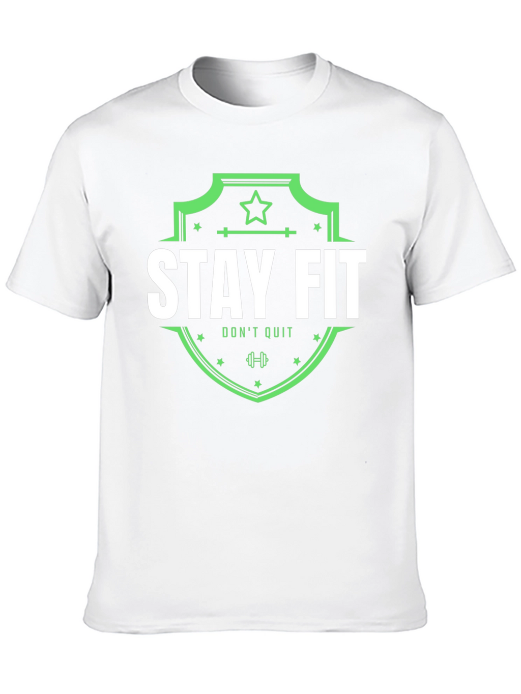 Stay Fit Graphic Tee - Black Cotton T-Shirt