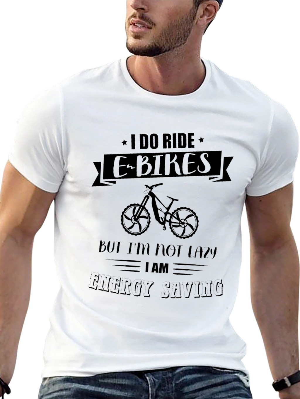 I Ride E-Bikes Energy Saving Graphic T-Shirt