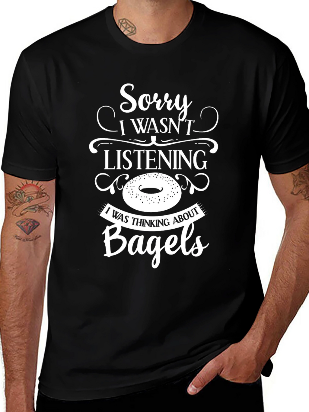 Bagel Minded Black Tee