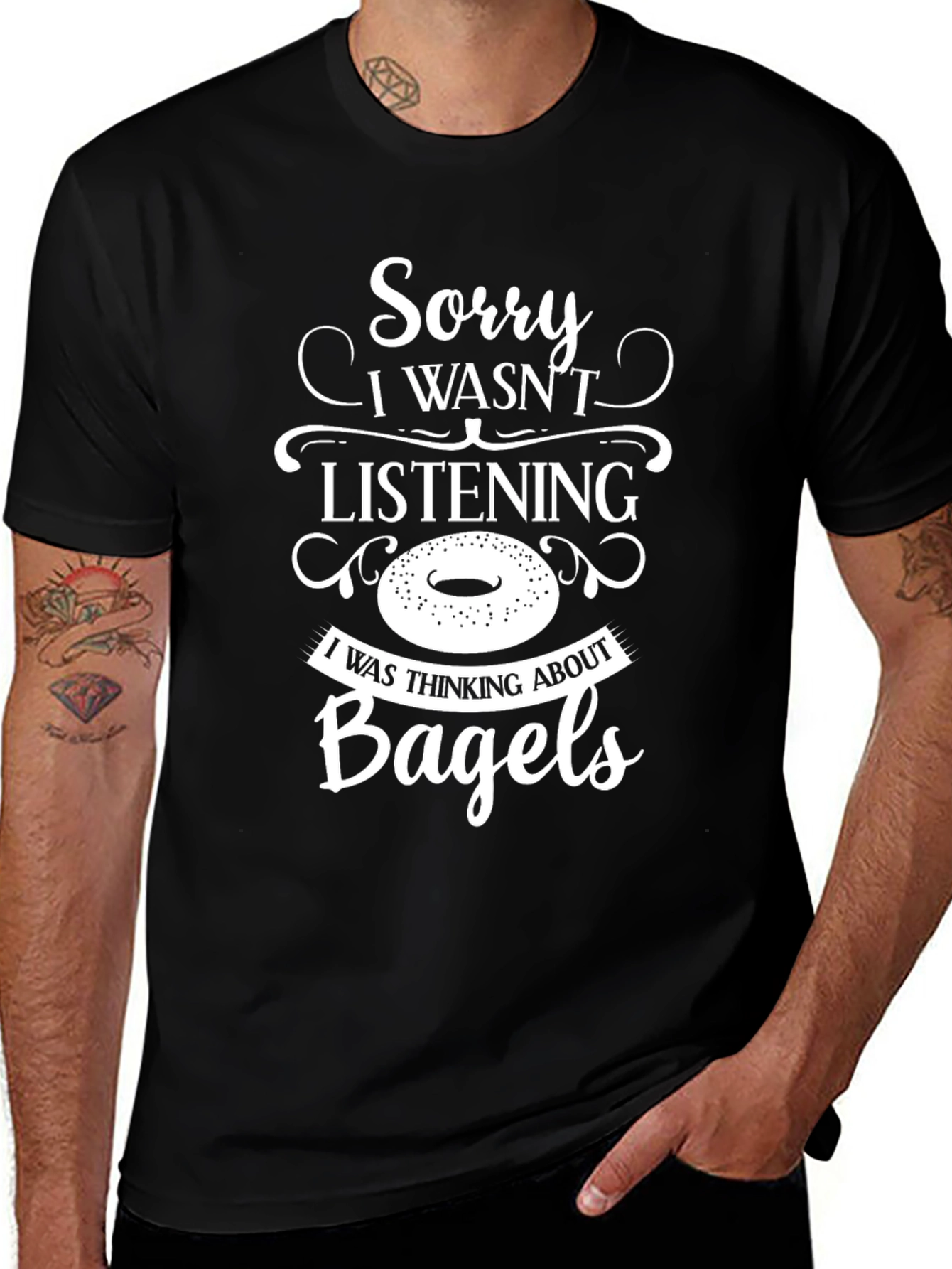 Bagel Minded Black Tee
