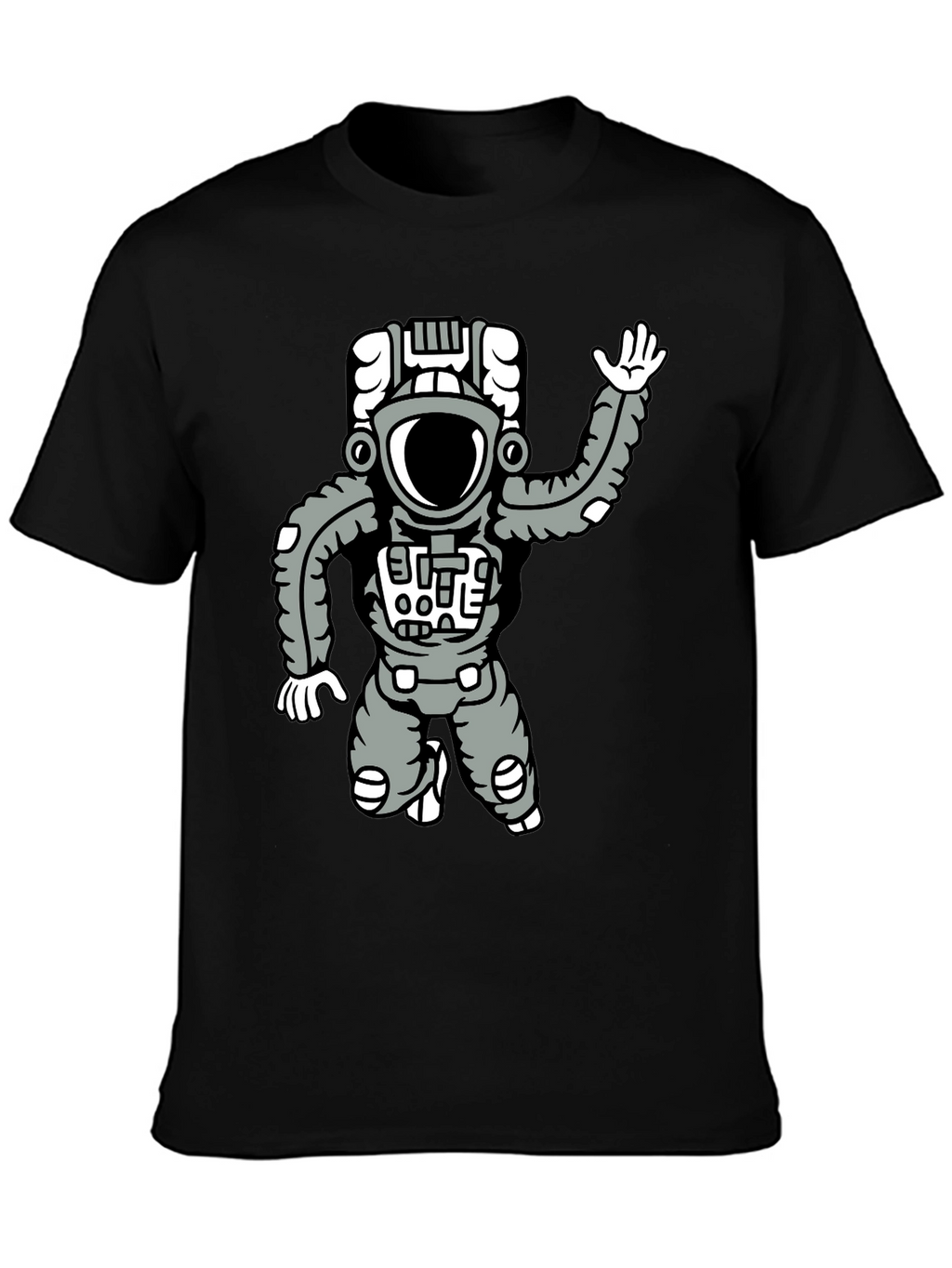 Astronaut Graphic Tee - Black Cotton Comfort