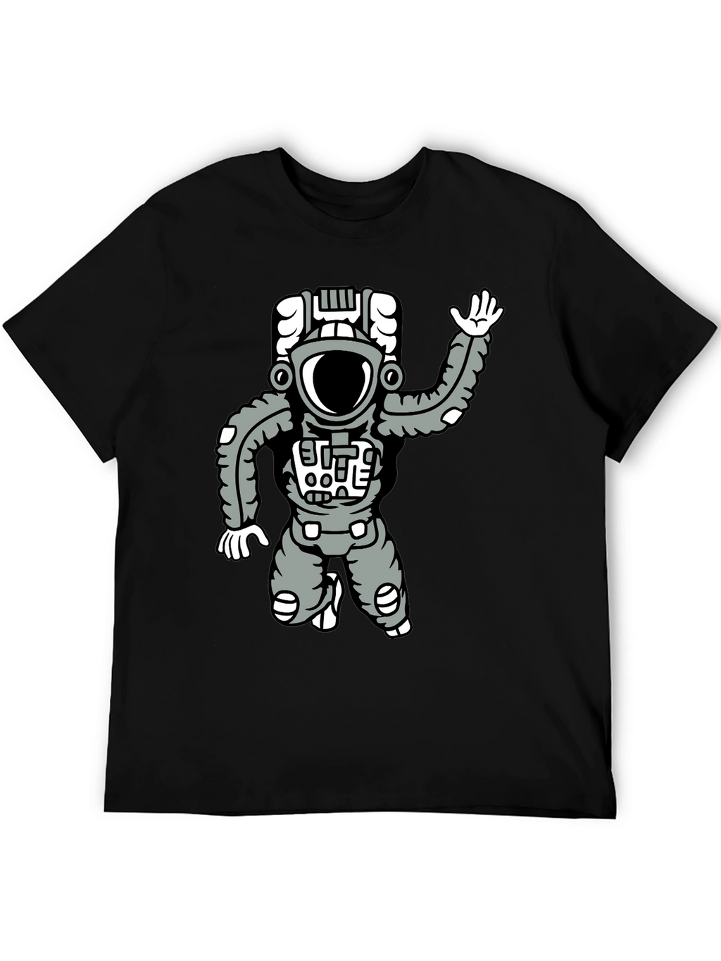 Astronaut Graphic Tee - Black Cotton Comfort