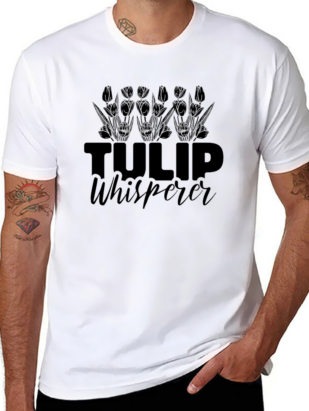 Tulip Whisperer Graphic T-Shirt - Black