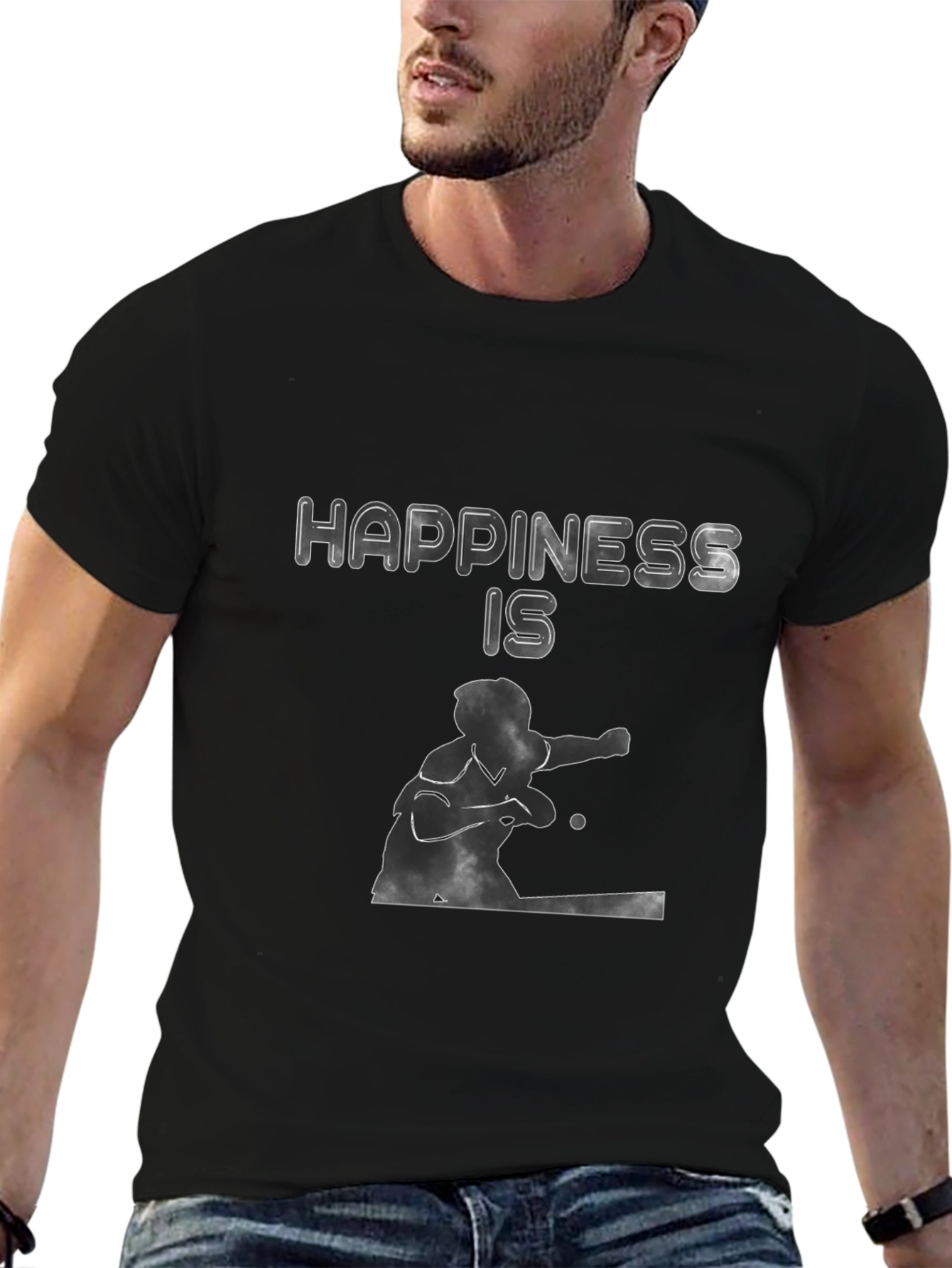 Happiness Is Table Tennis Graphic Tee