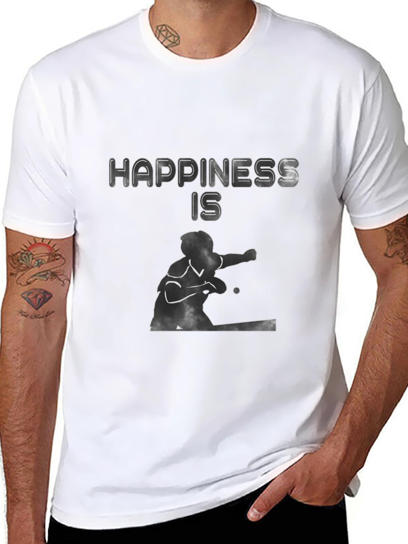 Happiness Is Table Tennis Graphic Tee