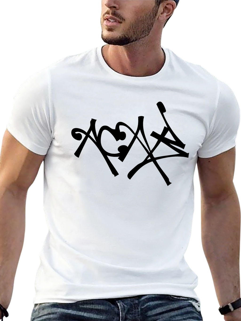 Abstract Graphic Black T-Shirt for Men