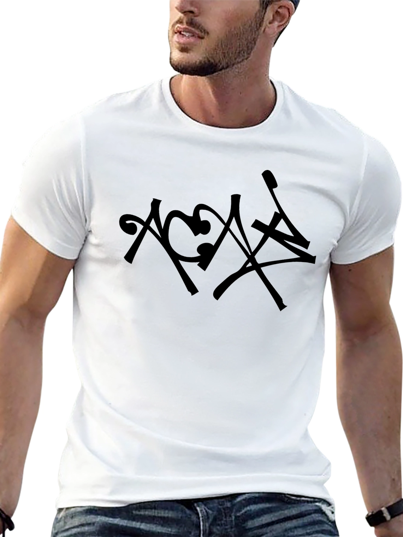 Abstract Graphic Black T-Shirt for Men