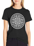 Celtic Knot Graphic T-Shirt - Black Cotton Blend
