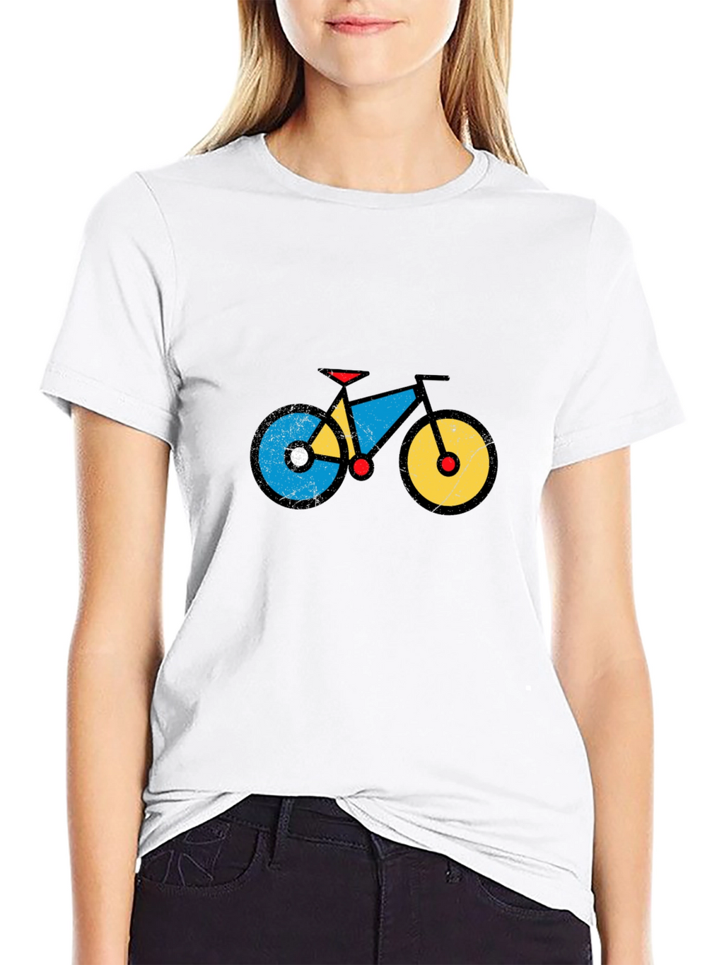 Geometric Bike Graphic Tee - Black