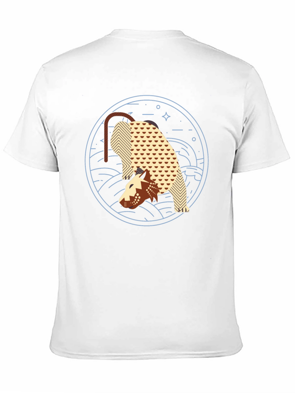Abstract Anteater Graphic Tee - Black Cotton T-Shirt