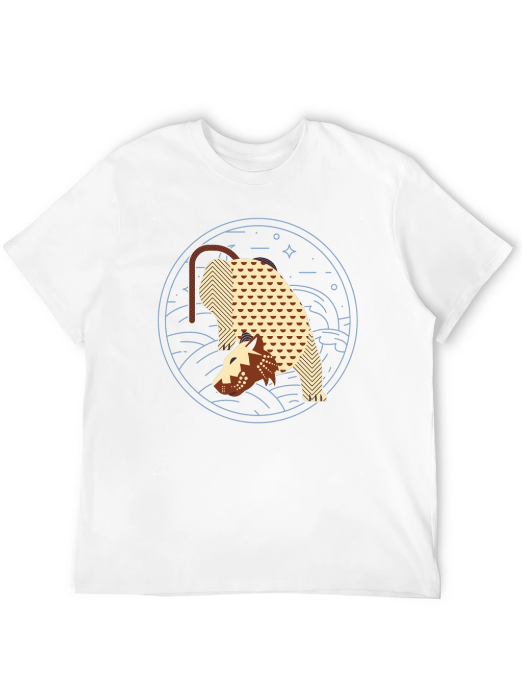 Abstract Anteater Graphic Tee - Black Cotton T-Shirt