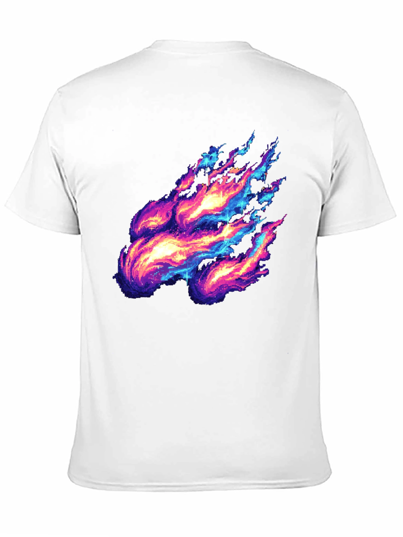 Pixelated Fire Graphic Black Tee