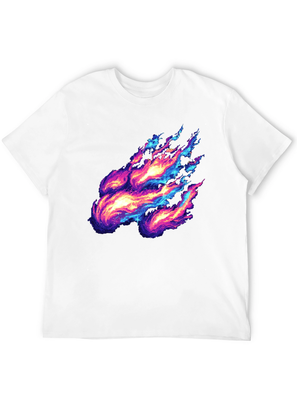 Pixelated Fire Graphic Black Tee