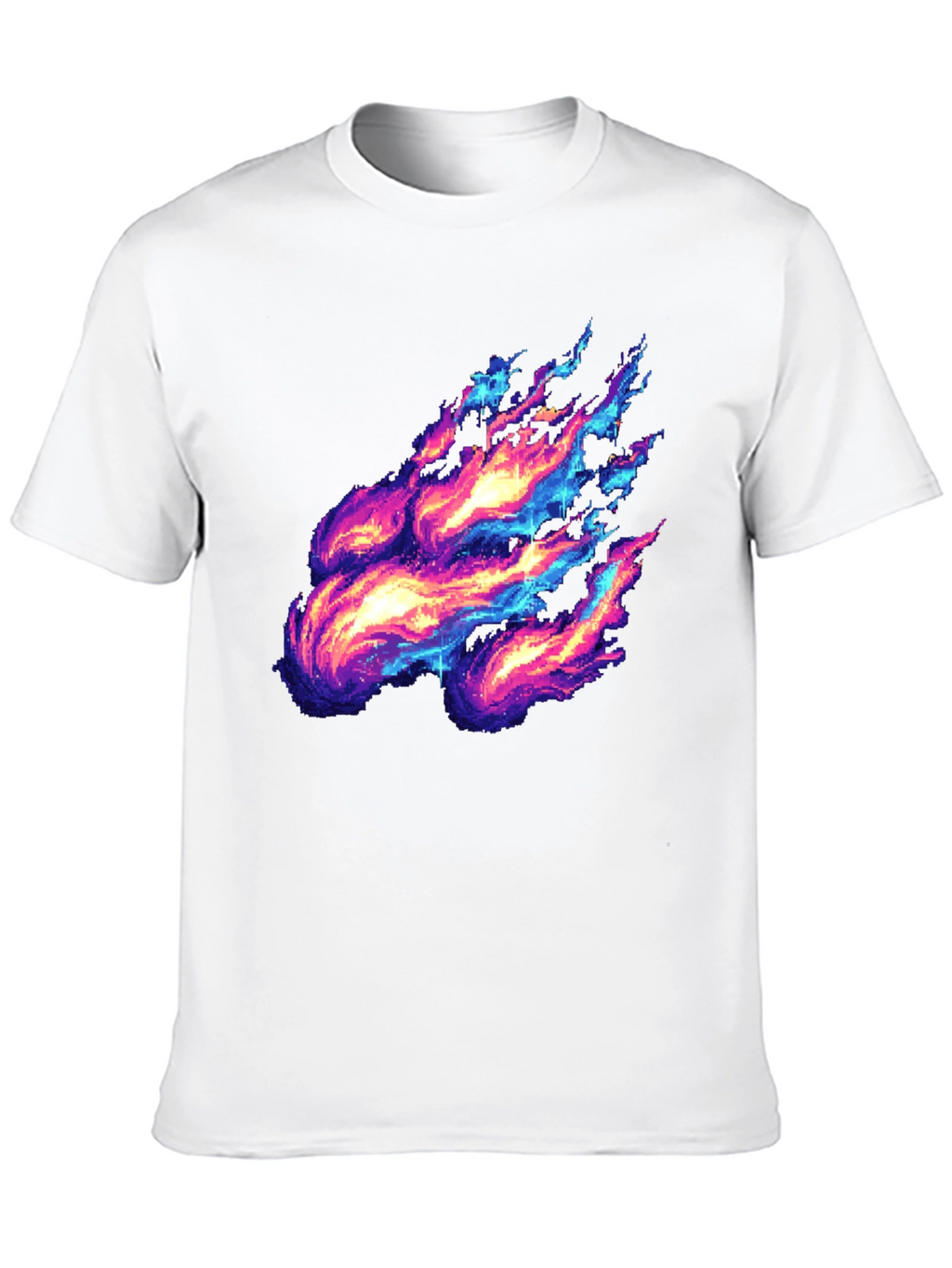 Pixelated Fire Graphic Black Tee