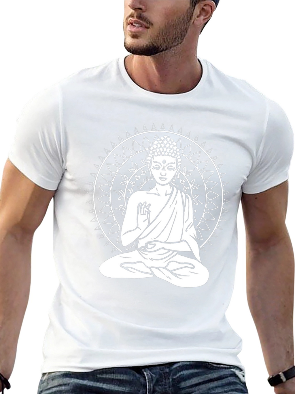 Buddha Mandala Graphic Tee - Black