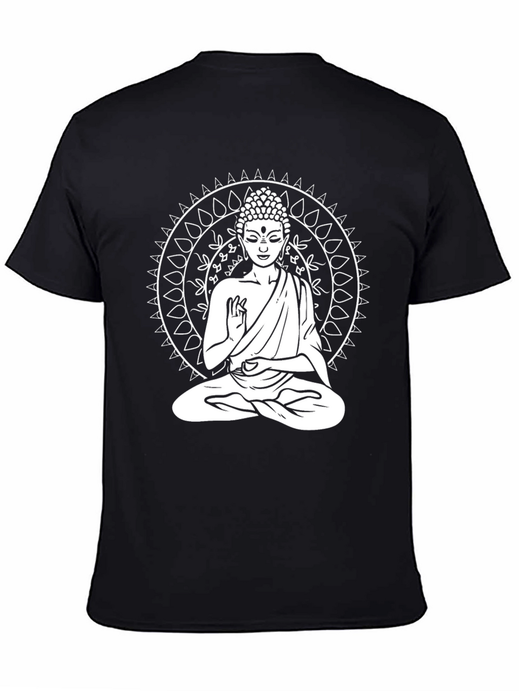 Buddha Mandala Graphic Tee - Black