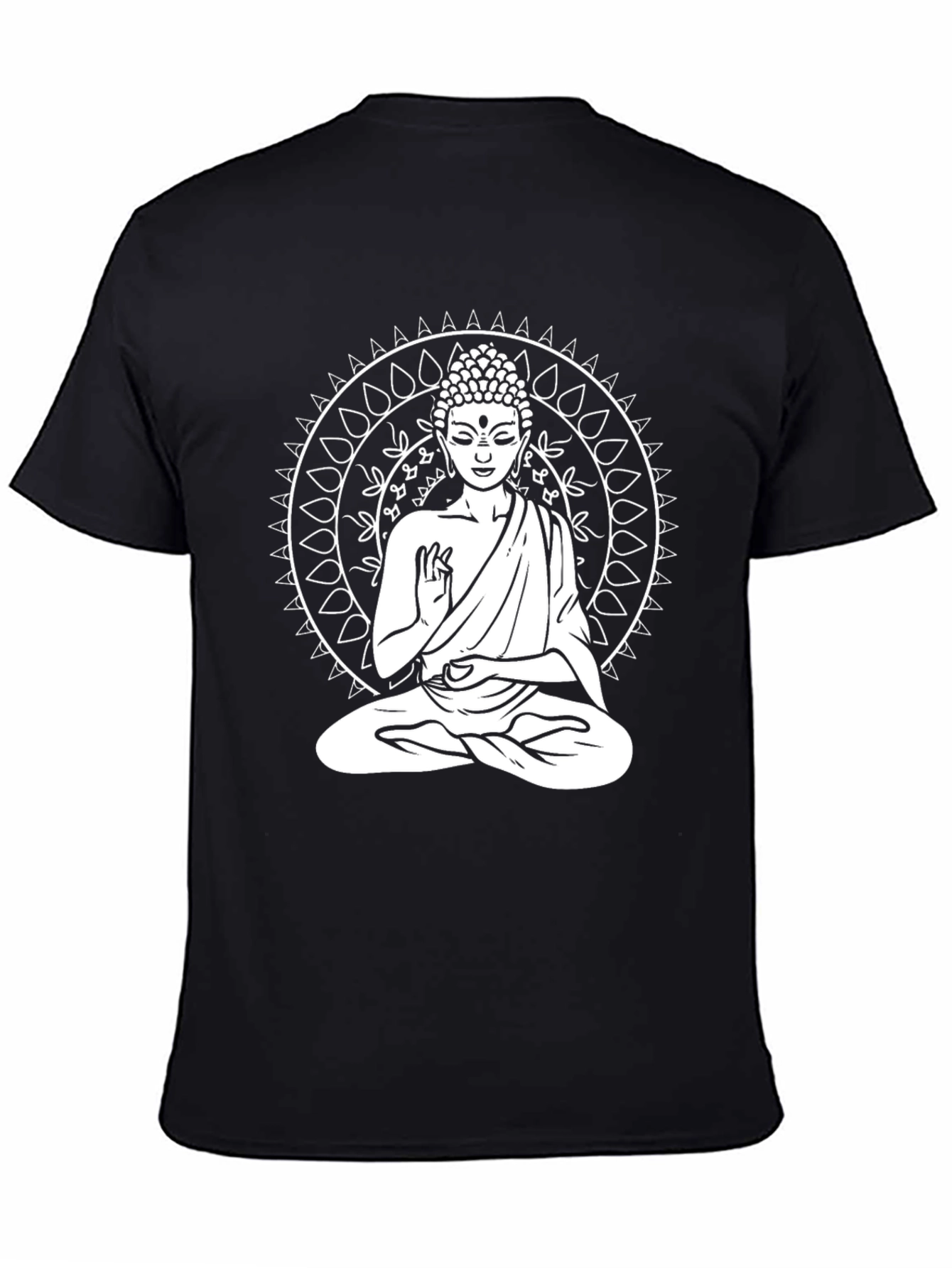 Buddha Mandala Graphic Tee - Black