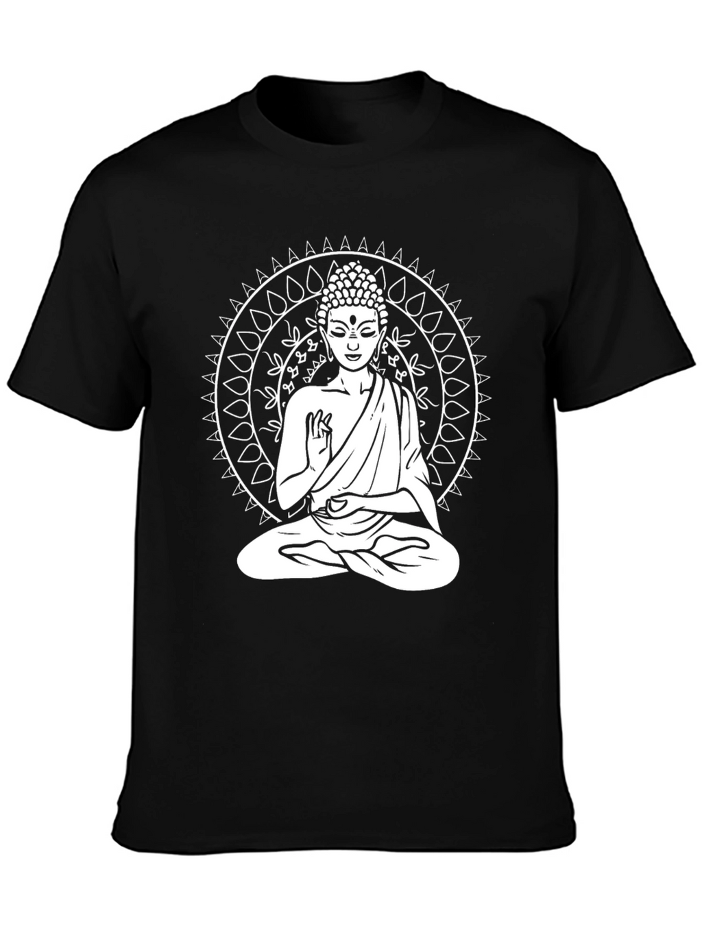 Buddha Mandala Graphic Tee - Black