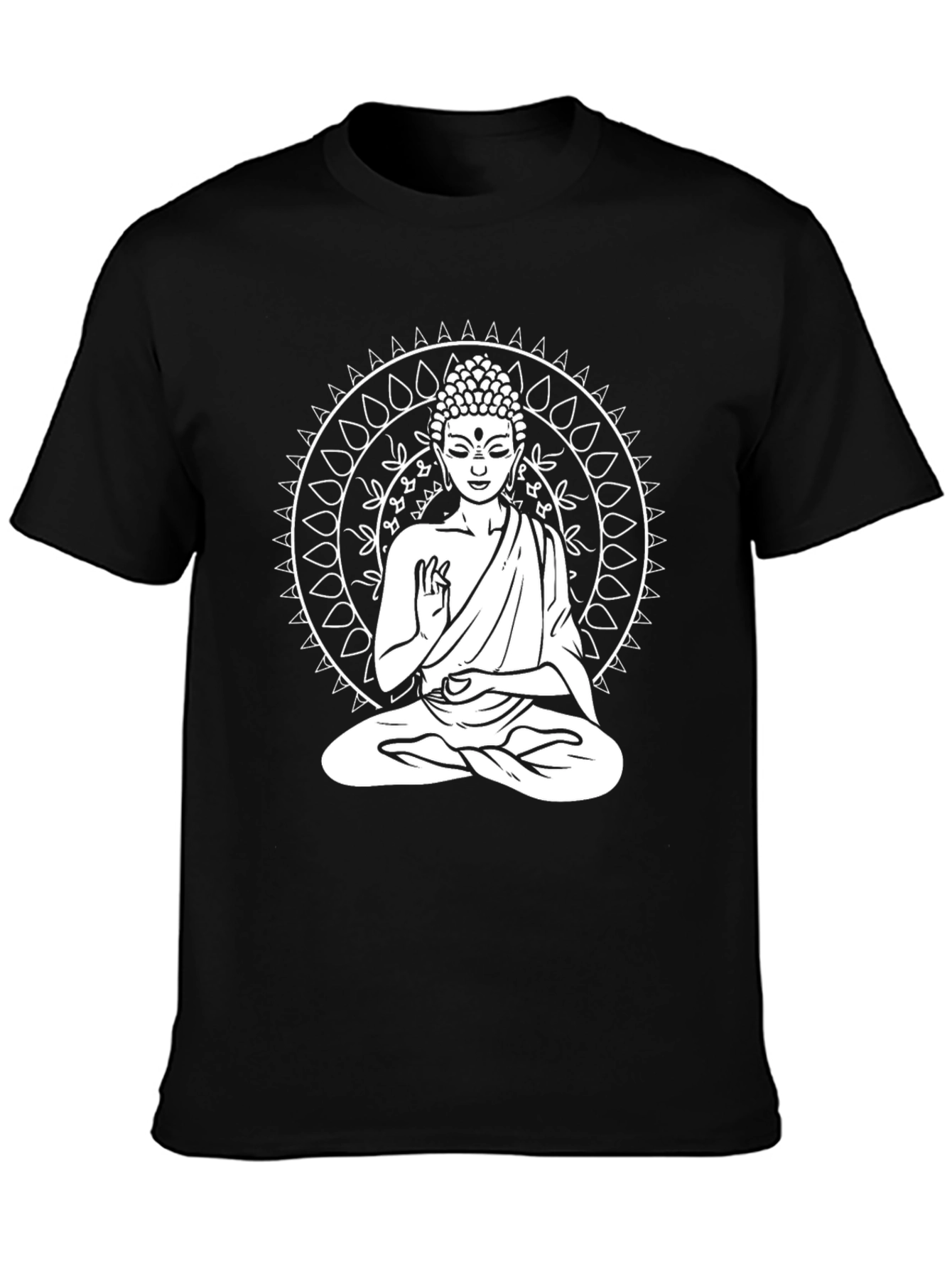 Buddha Mandala Graphic Tee - Black