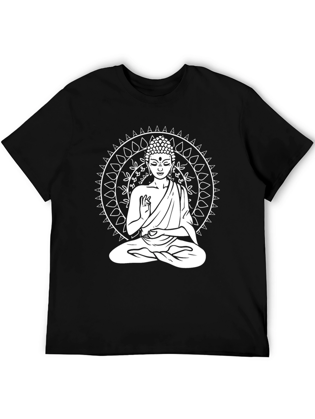 Buddha Mandala Graphic Tee - Black