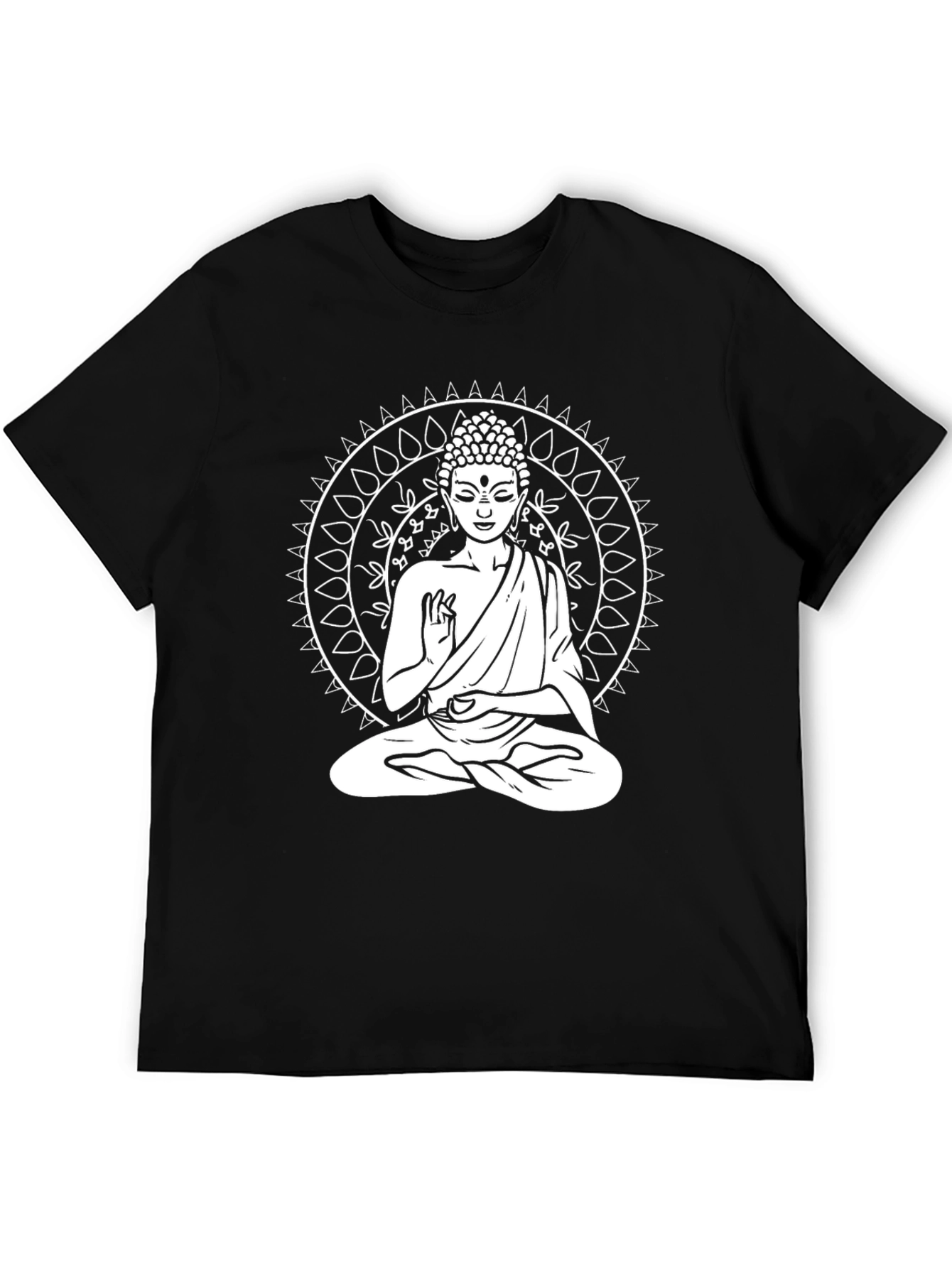 Buddha Mandala Graphic Tee - Black